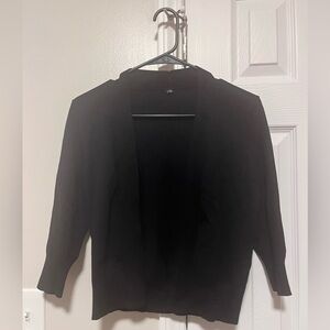 Black Open Front Cardigan